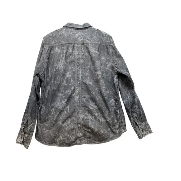 Decree Mens Acid Wash Denim Button-Up Shirt XL Gray - Picture 8 of 10